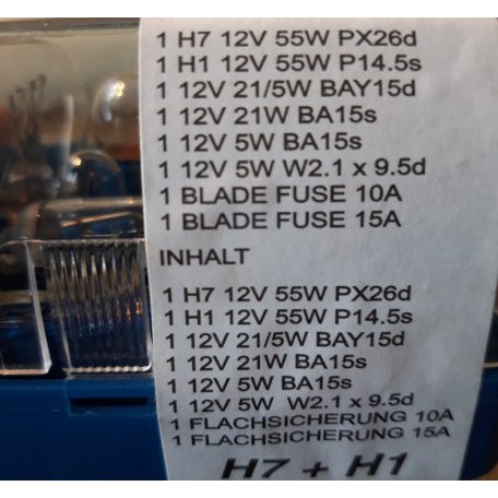 H7-H1 izzókészlet 10 db / 100 db