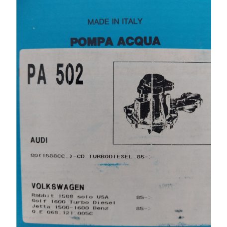 Audi 80 (B3 - 89), Volkswagen Golf II, Volkswagen Jetta II Vízpumpa - O.E. 068.121.005c